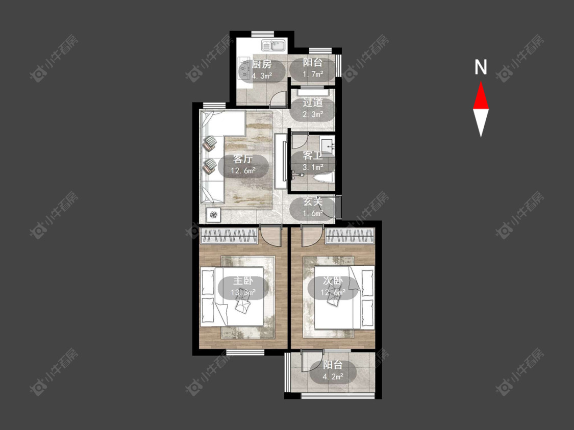 常州建材新村在售二手房源户型图_小牛看房