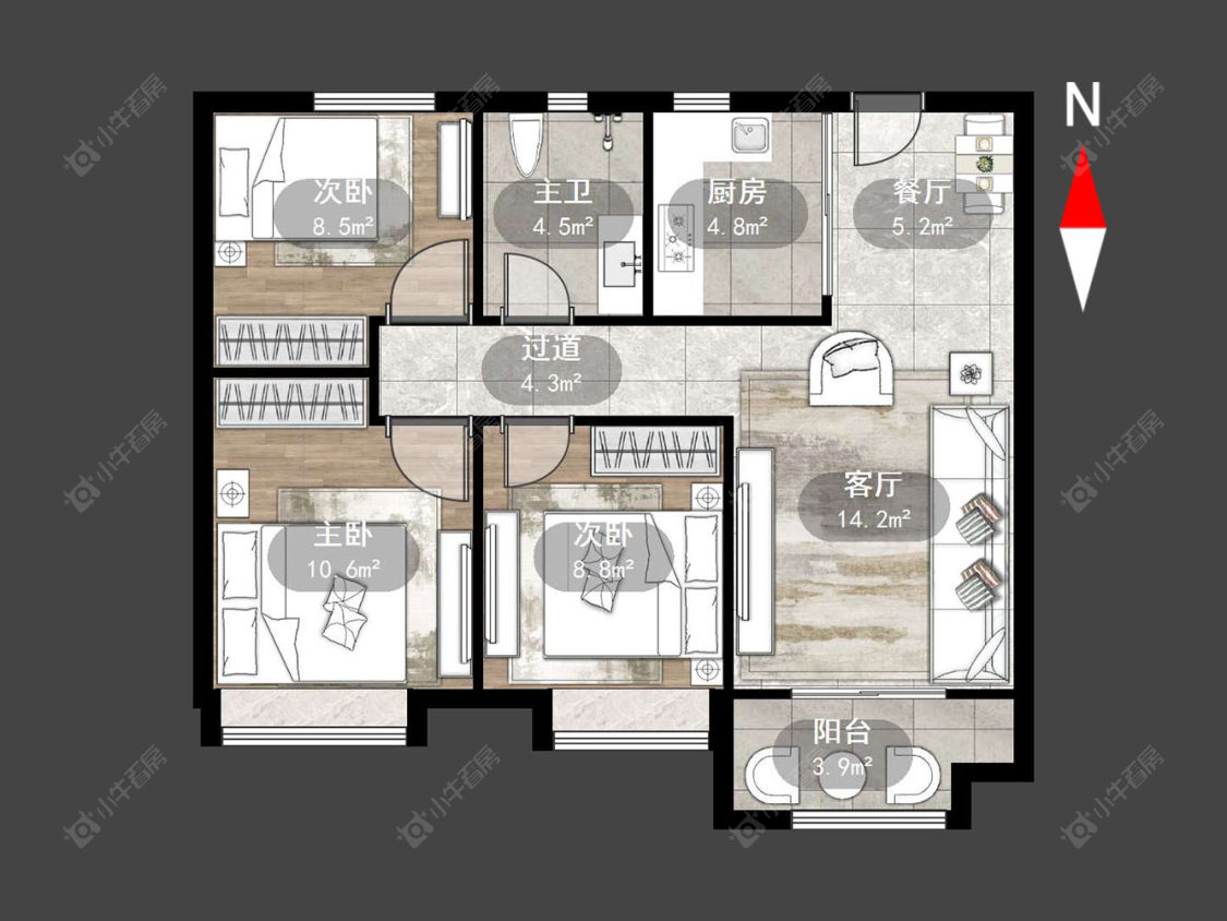 常州龙宸铭著在售二手房源户型图_小牛看房