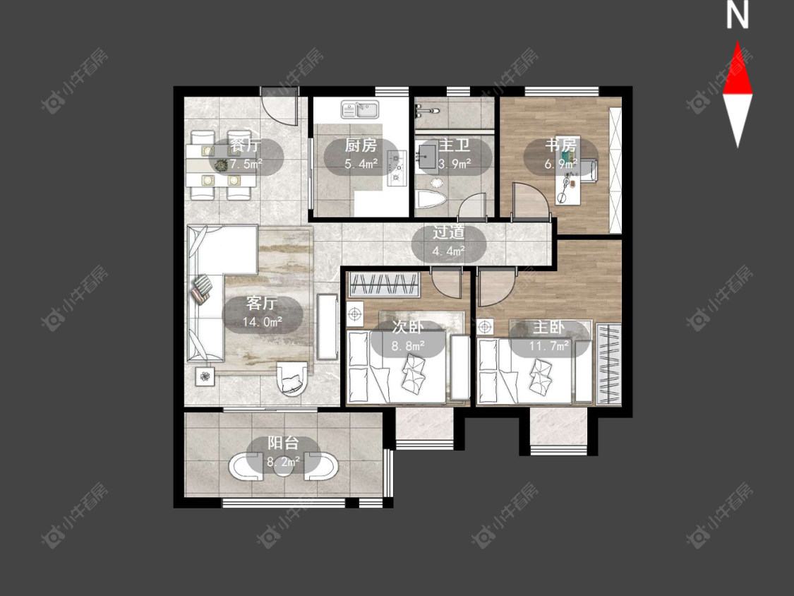 常州紫韵香庭二期在售二手房源户型图_小牛看房