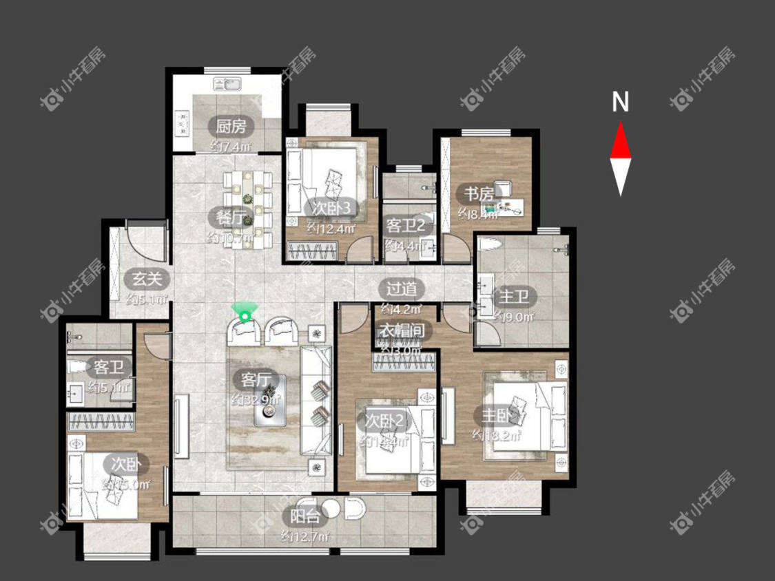 常州绿都万和城八区5室2厅3卫出租_小牛看房
