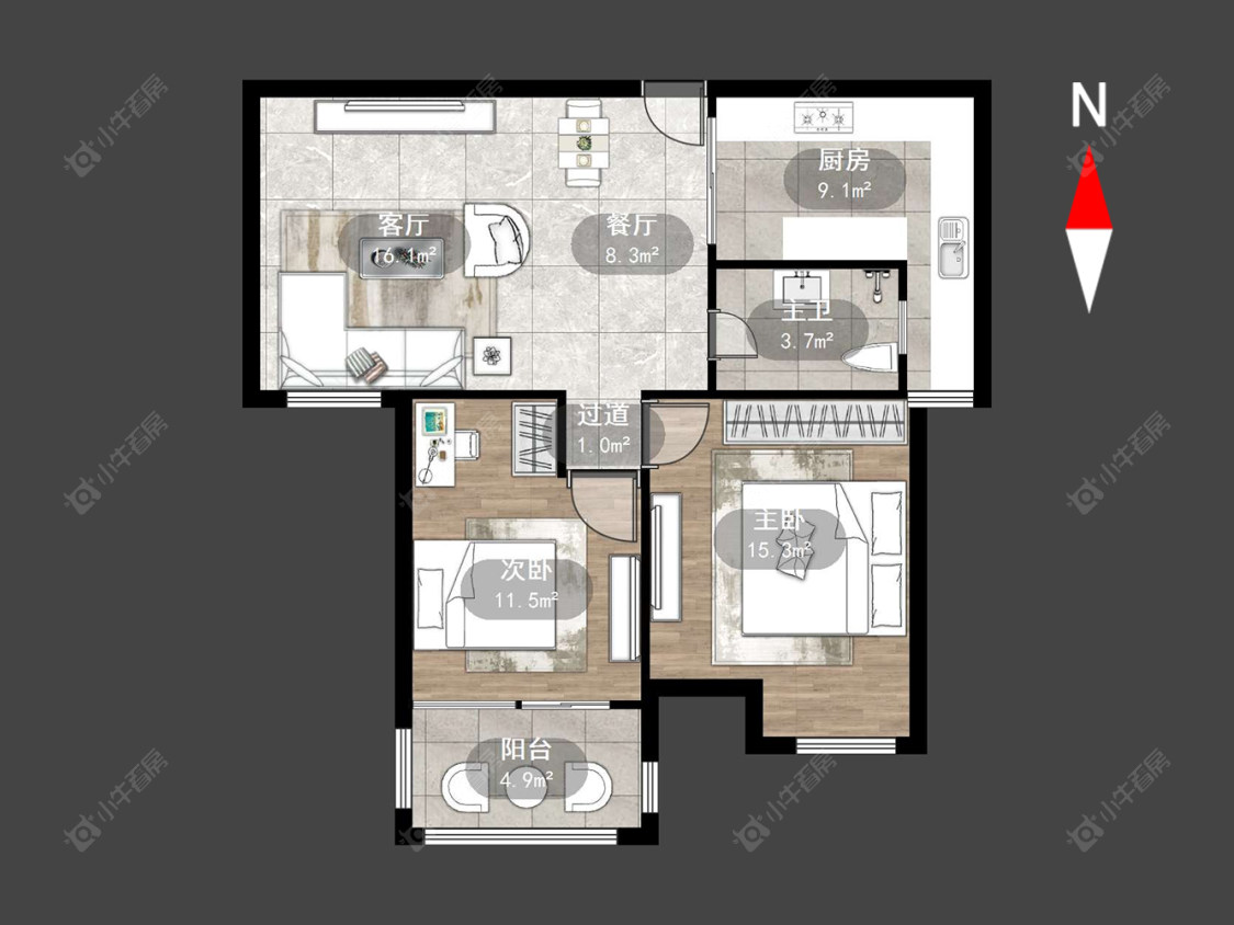 常州九洲花园二期在售二手房源户型图_小牛看房