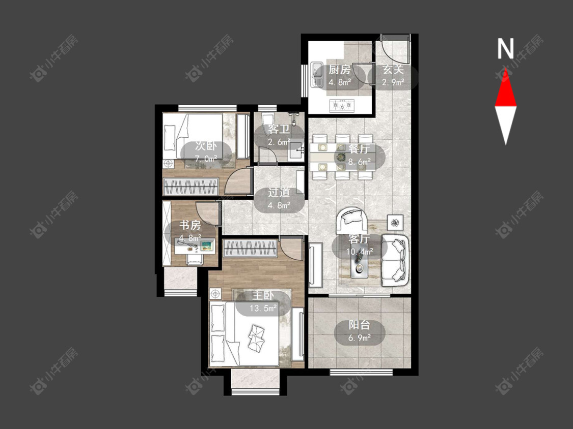 常州路劲城市主场在售二手房源户型图_小牛看房