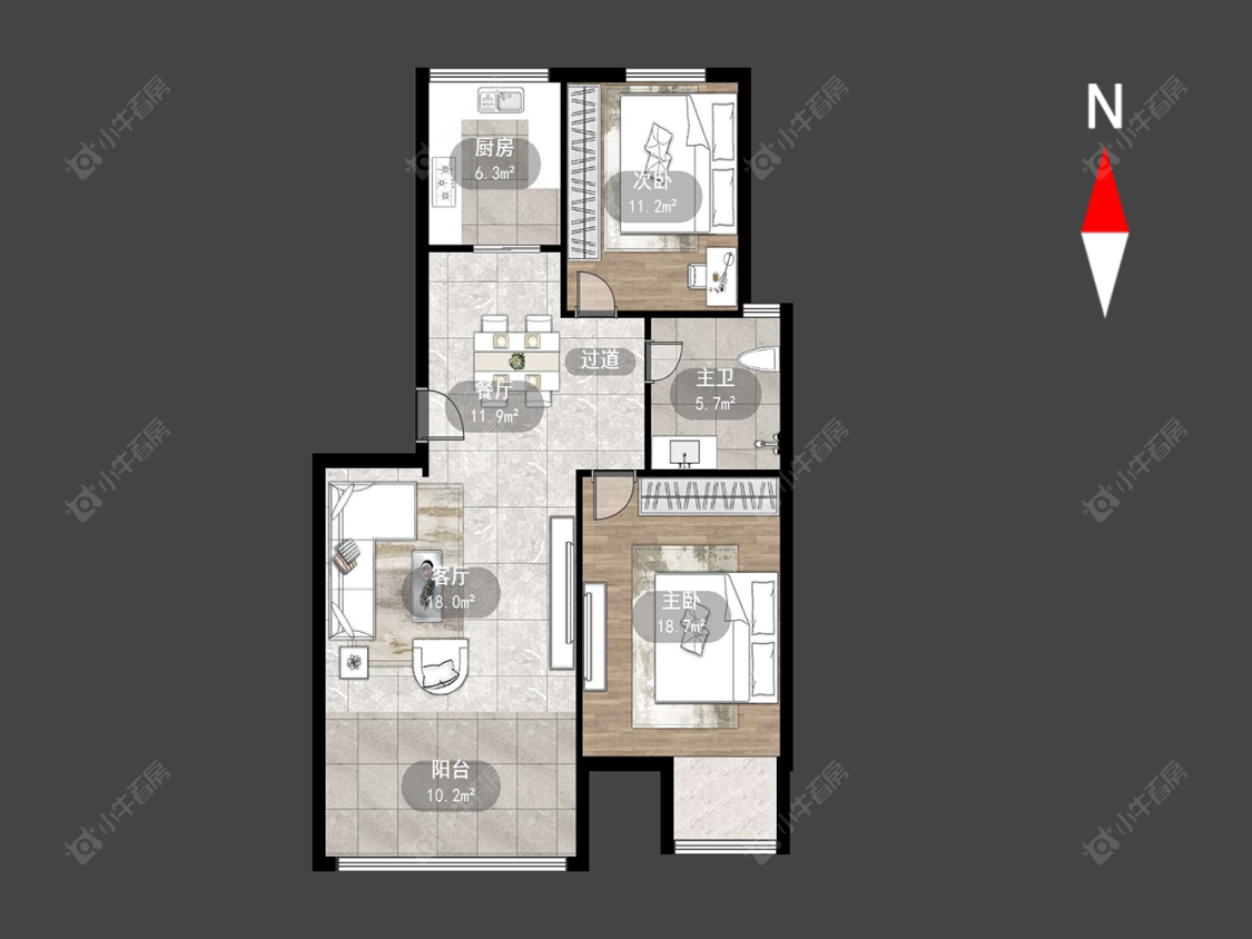 常州雅筑公寓在售二手房源户型图_小牛看房