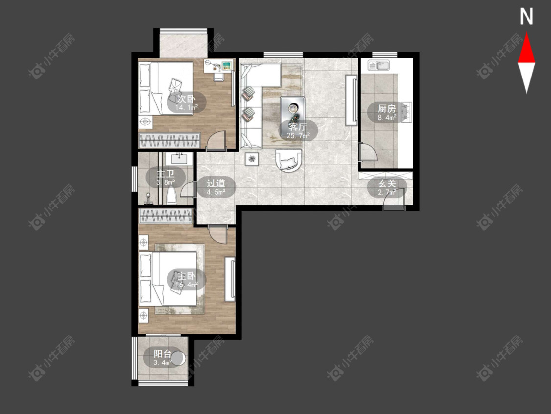 常州河景花园在售二手房源户型图_小牛看房