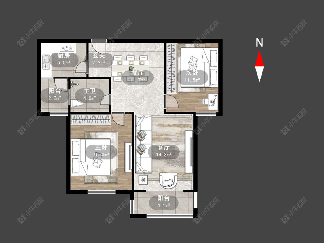 常州天山花园在售二手房源户型图_小牛看房