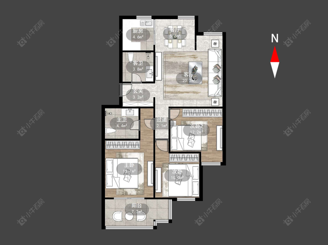 常州牡丹公寓在售二手房源户型图_小牛看房
