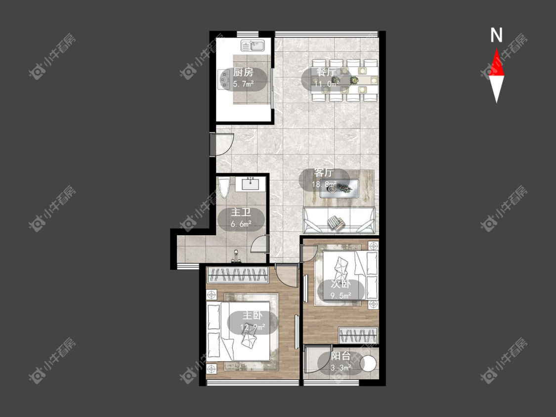 常州桂花园在租房源户型图_小牛看房