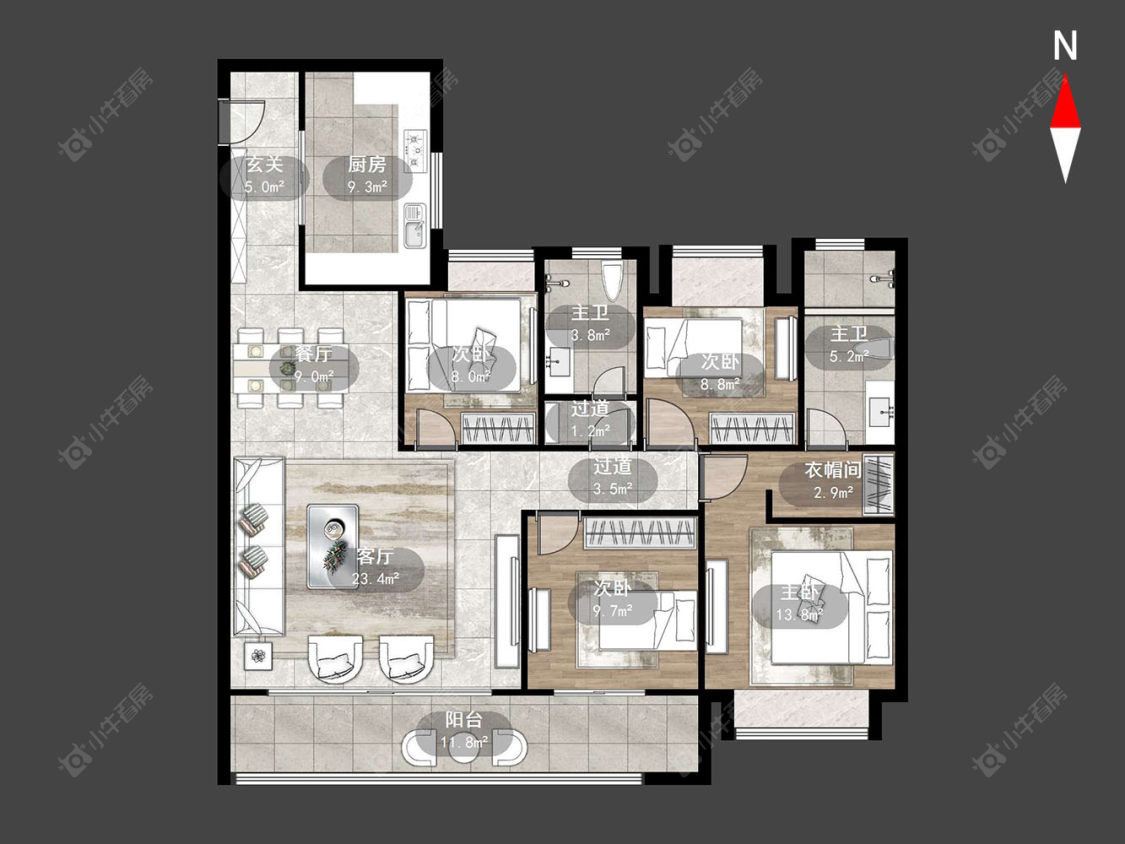 美的旭辉天赋房源户型图 常州美的旭辉天赋在售二手房源户型图_小牛看房