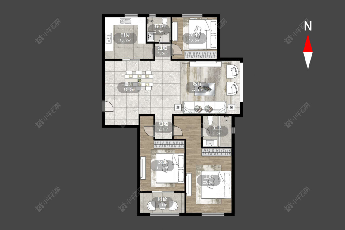 常州吾悦广场北区在售二手房源户型图_小牛看房