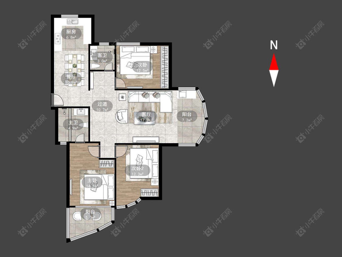 常州滨江明珠城东区在售二手房房源户型图_小牛看房