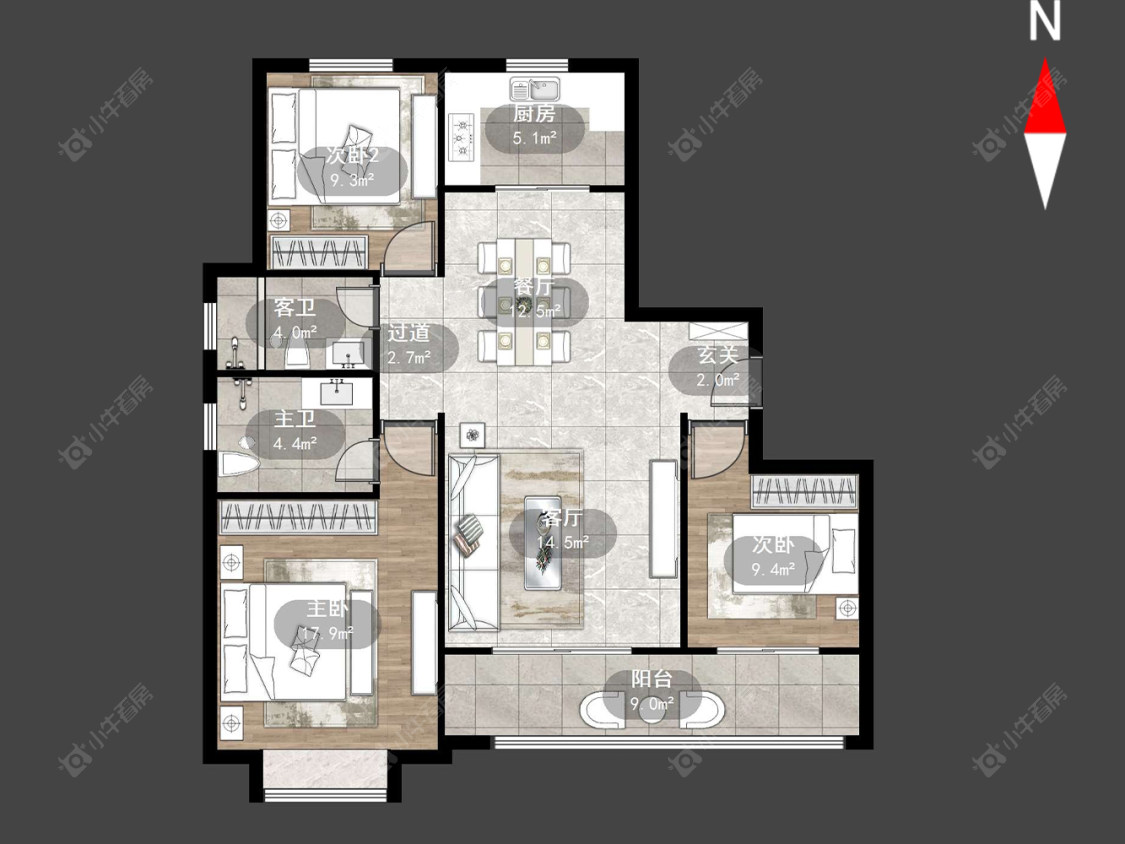 常州中海云樾里在售二手房源户型图_小牛看房
