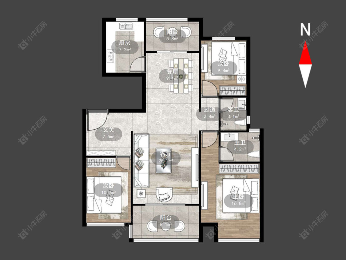 常州万骏金域丹堤在售二手房源户型图_小牛看房
