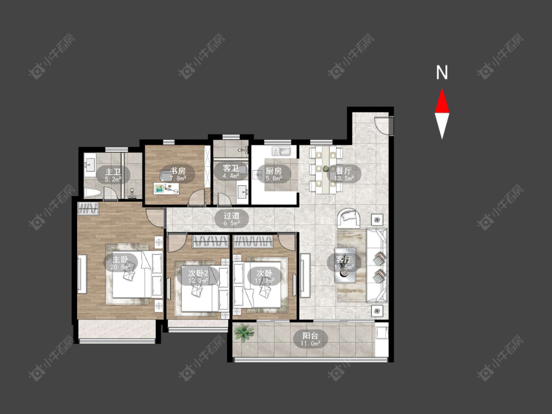 龙湖景粼天著房源户型图 常州龙湖景粼天著在售二手房源户型图_小牛看房