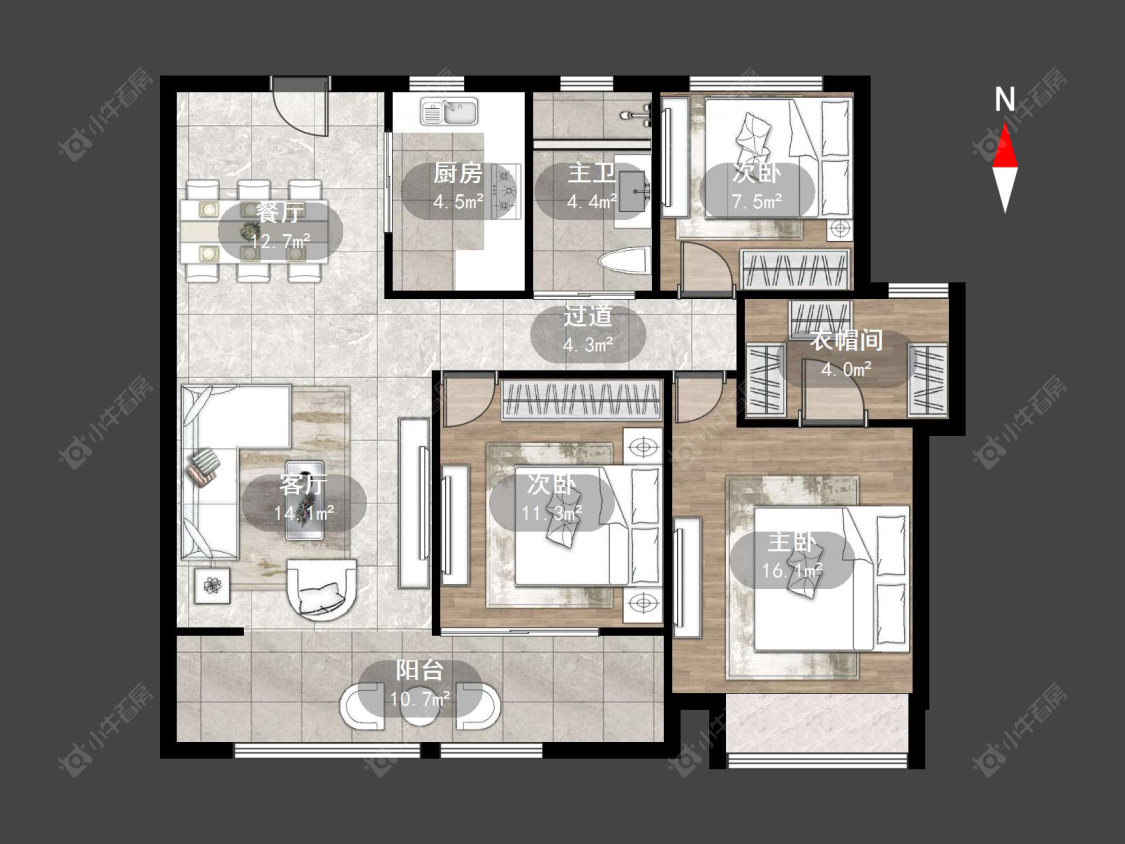 常州中梁金坛壹号院在售二手房源户型图_小牛看房