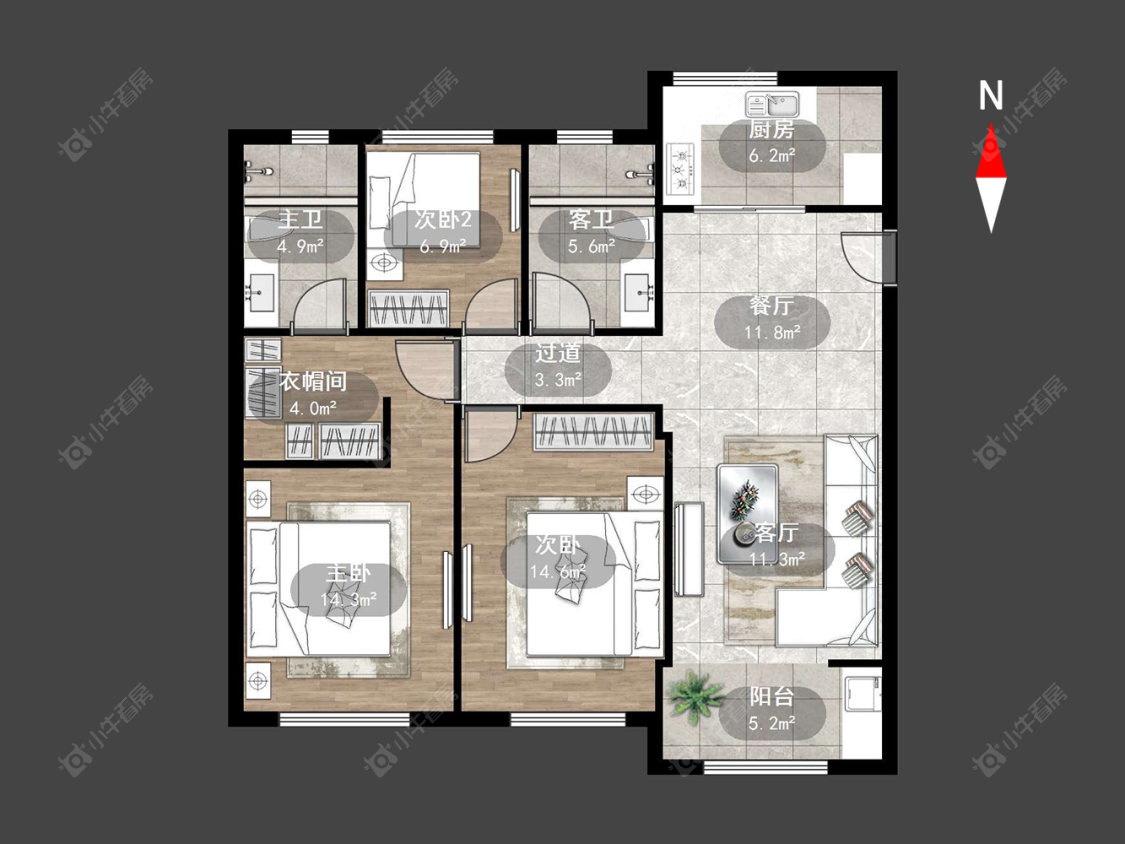 常州凤凰湖西苑在售二手房源户型图_小牛看房