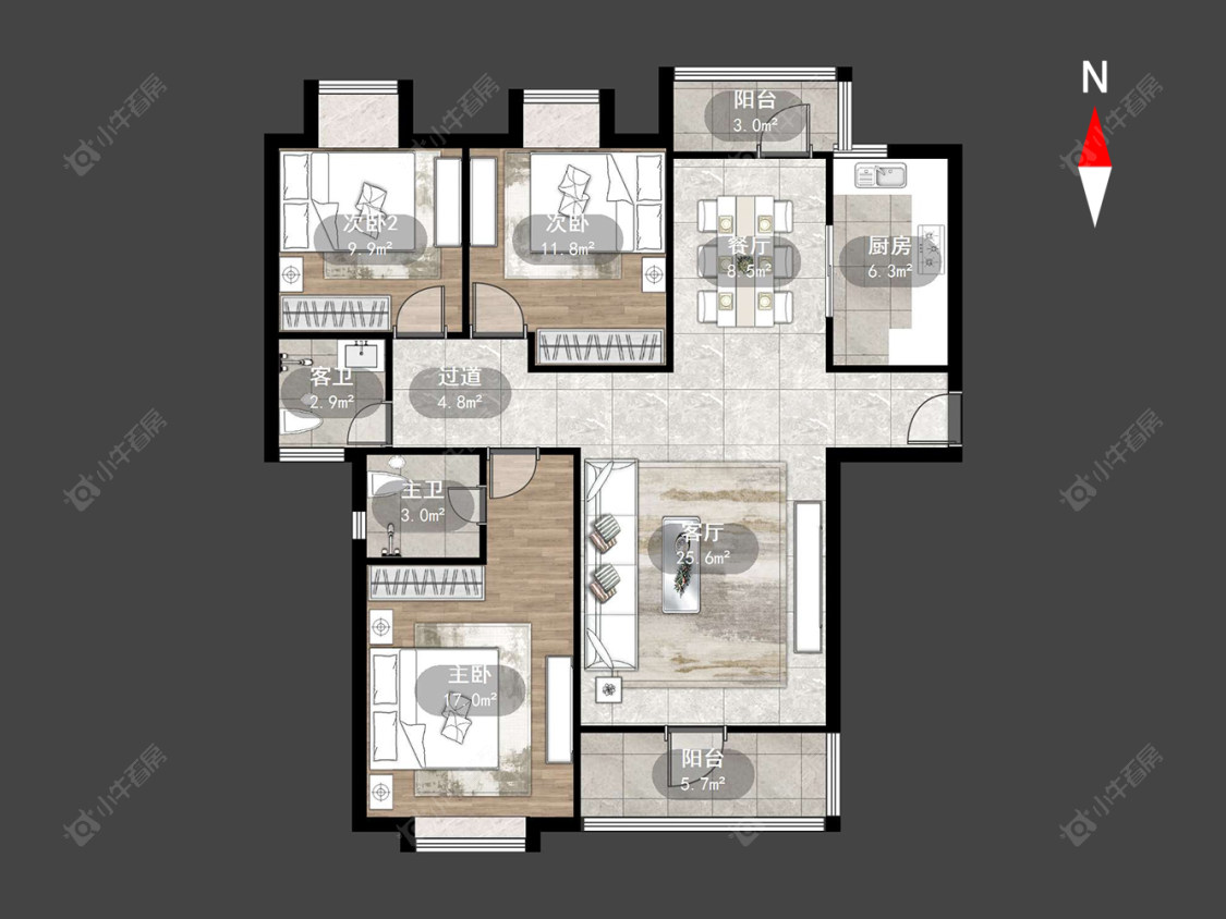 常州荣亨逸都在售二手房源户型图_小牛看房