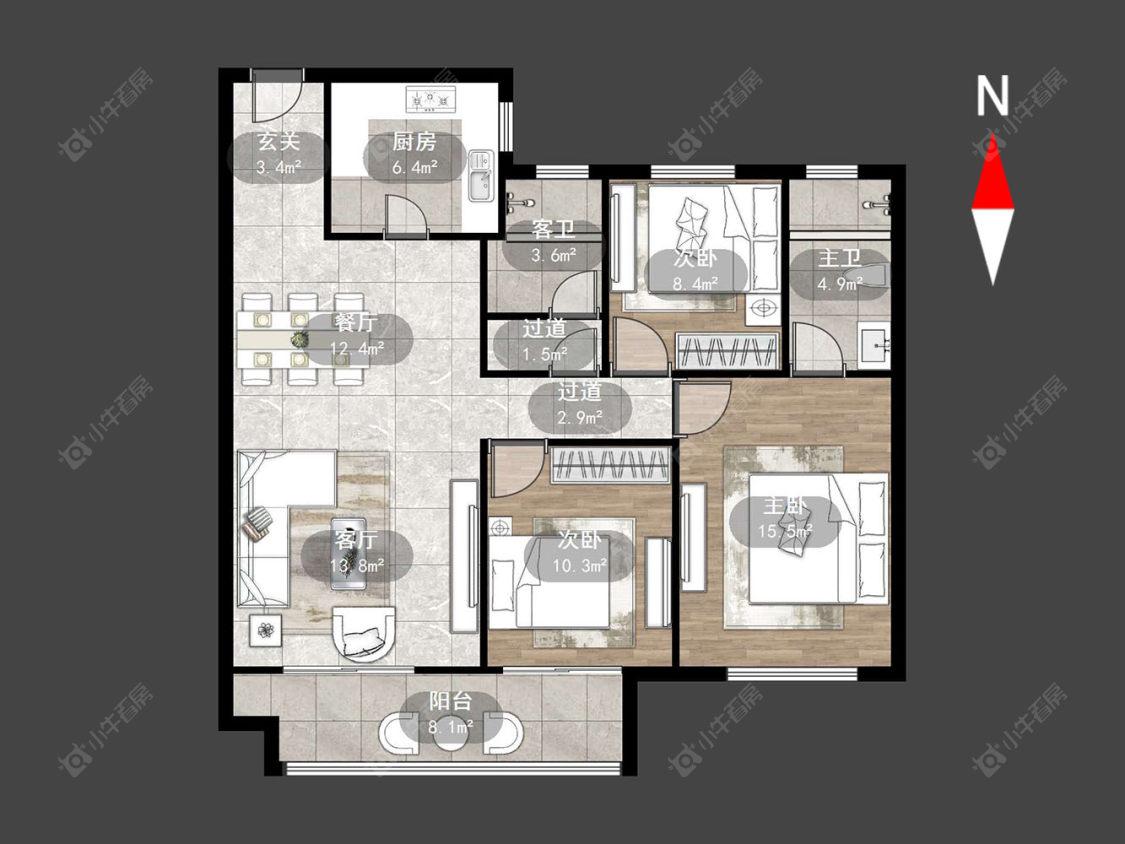 常州观湖名轩在售二手房源户型图_小牛看房