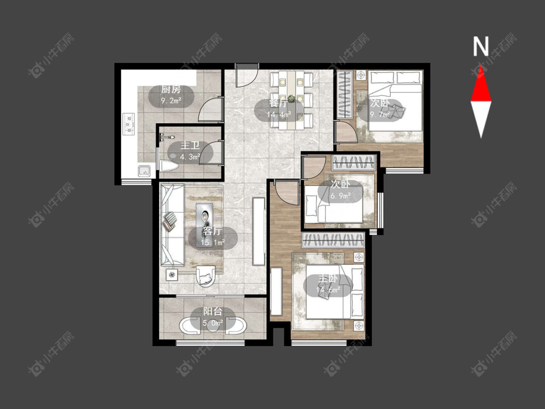 万骏金域丹堤房源户型图 常州万骏金域丹堤在售二手房源户型图_小牛看房