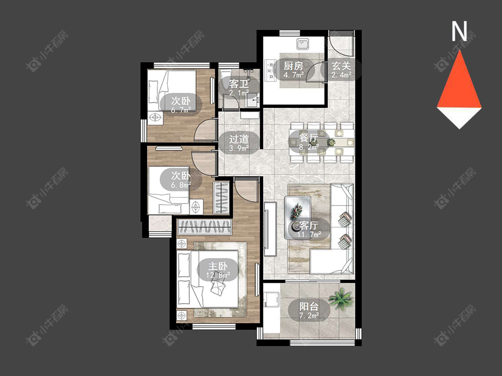常州新城帝景南区在售二手房源户型图_小牛看房