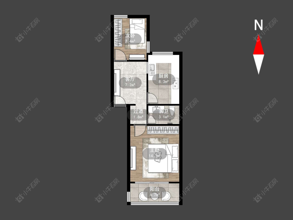 常州勤业四村北区在售二手房源户型图_小牛看房