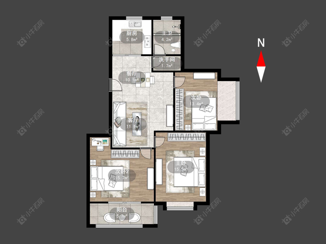 常州百盛苑在售二手房源户型图_小牛看房