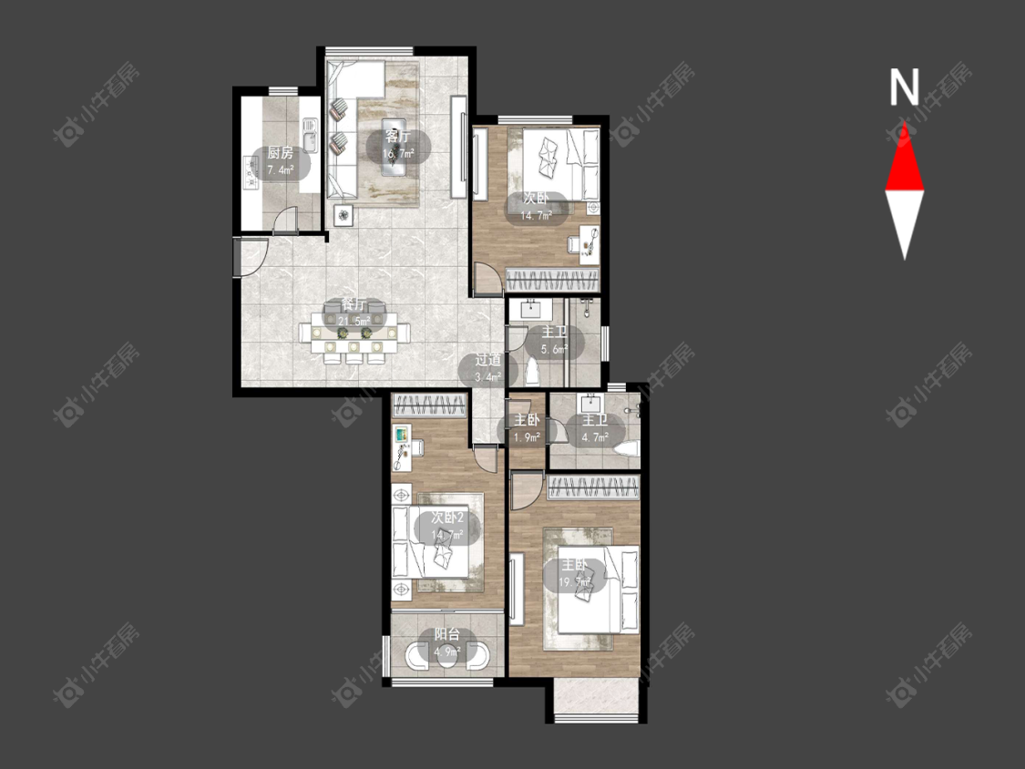 常州飞龙新苑在售二手房源户型图_小牛看房