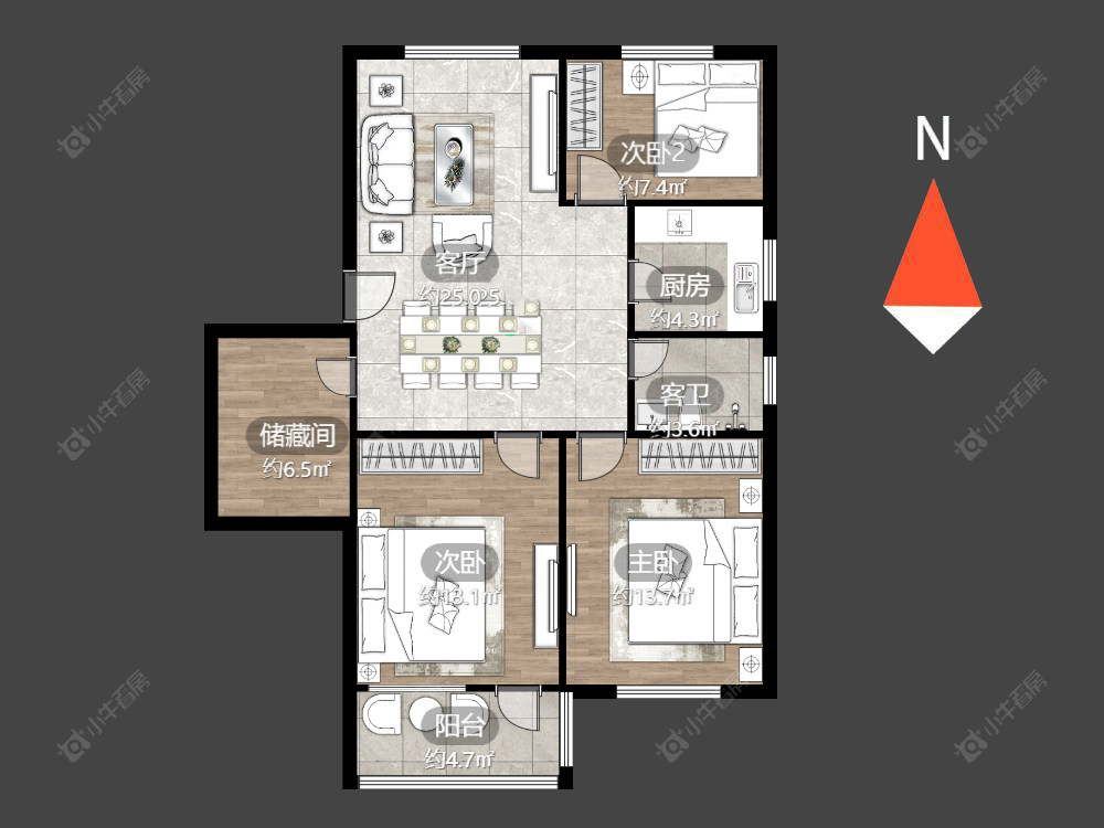 常州热控小区在售二手房源户型图_小牛看房