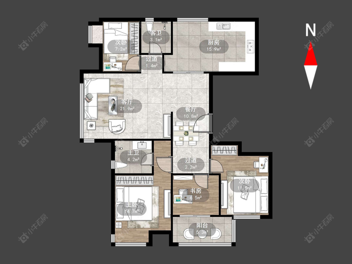 常州高成莱茵三期在售二手房源户型图_小牛看房
