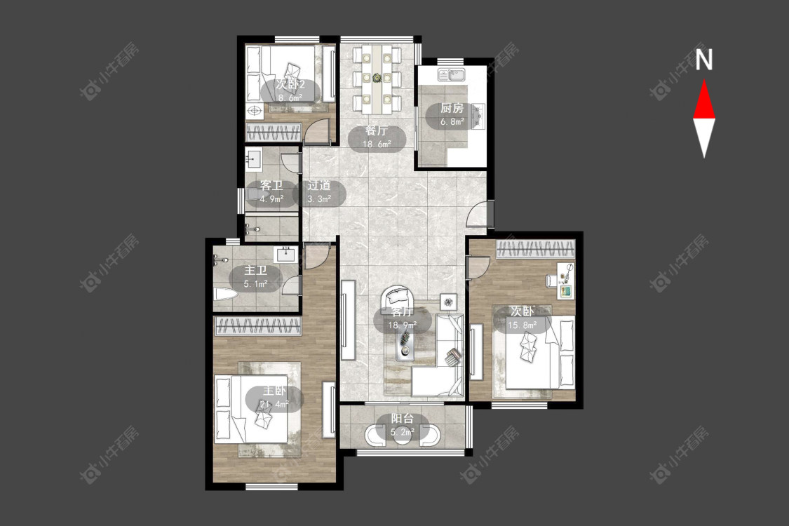 四季新城北苑房源户型图 常州四季新城北苑在售二手房源户型图_小牛看房