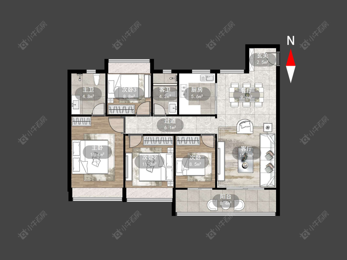 常州锦云华庭在售二手房源户型图_小牛看房