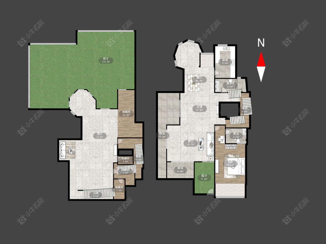 常州美林湖花园一区别墅在售二手房源户型图_小牛看房