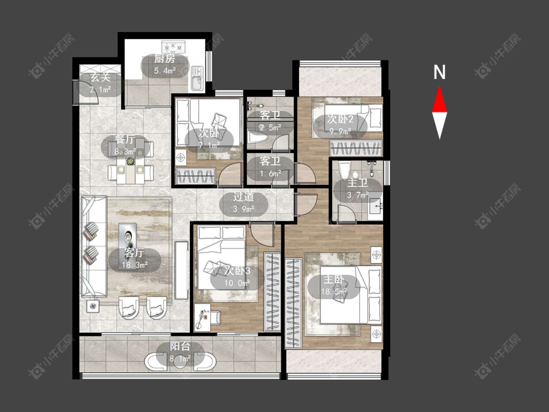 常州蓝光晶曜在售二手房源户型图_小牛看房