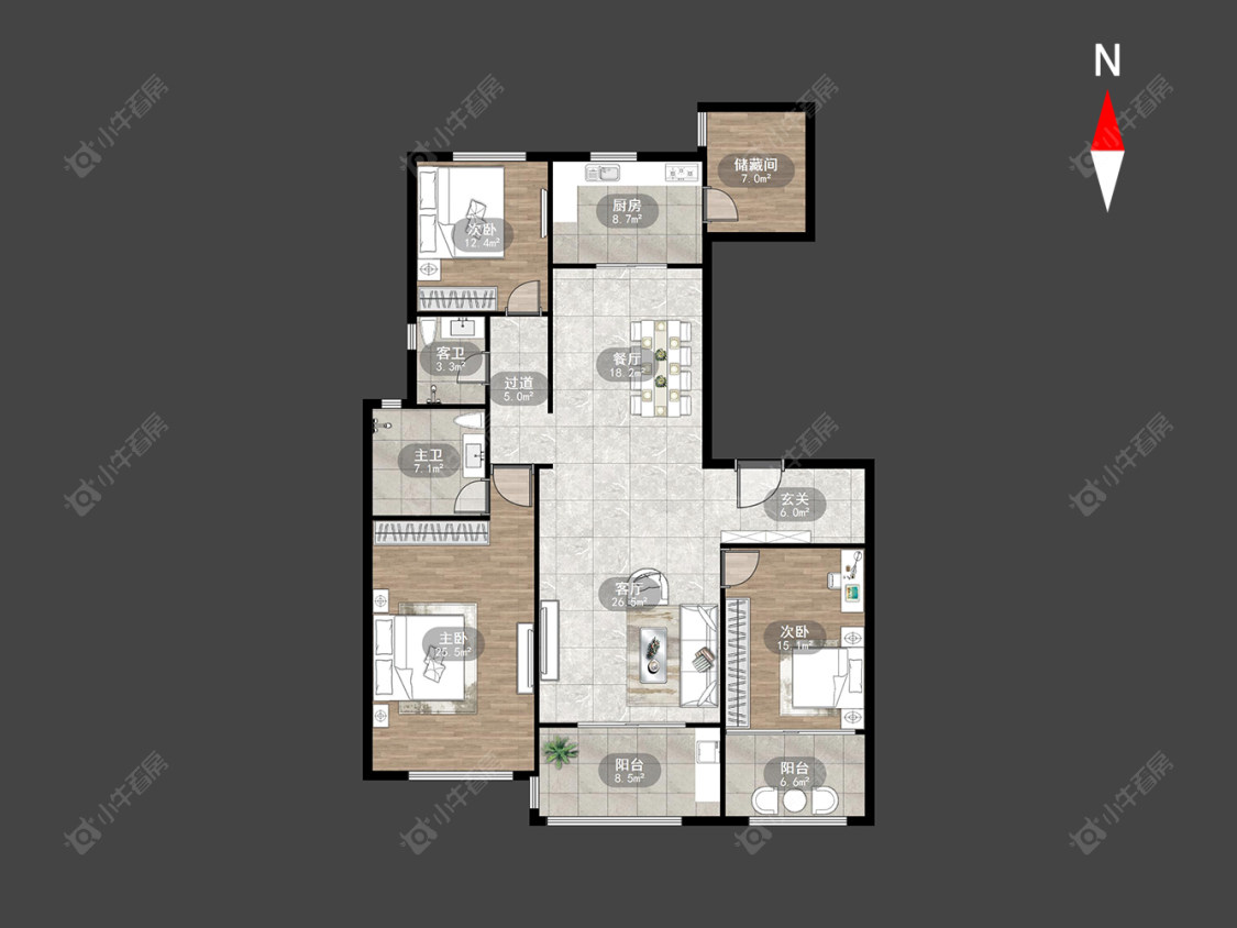 常州龙湖香醍漫步南区在售二手房源户型图_小牛看房