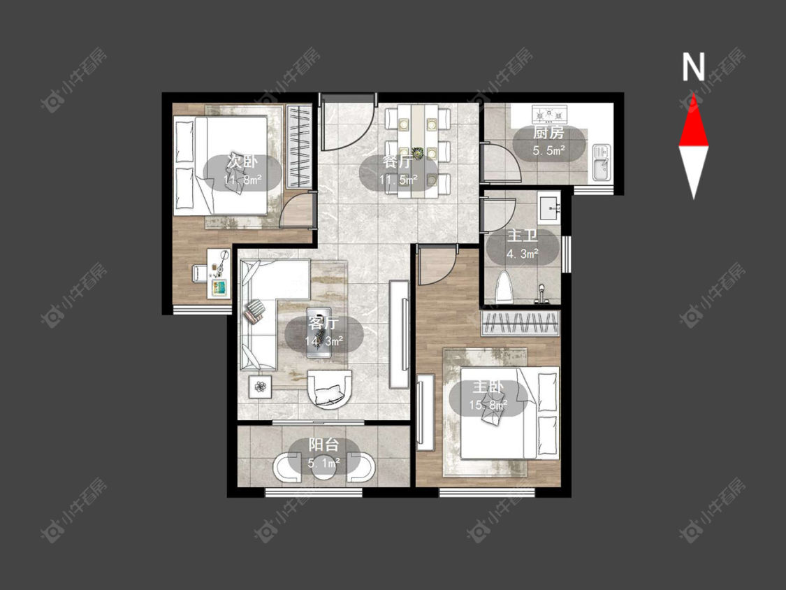 常州华星锦苑在售二手房源户型图_小牛看房