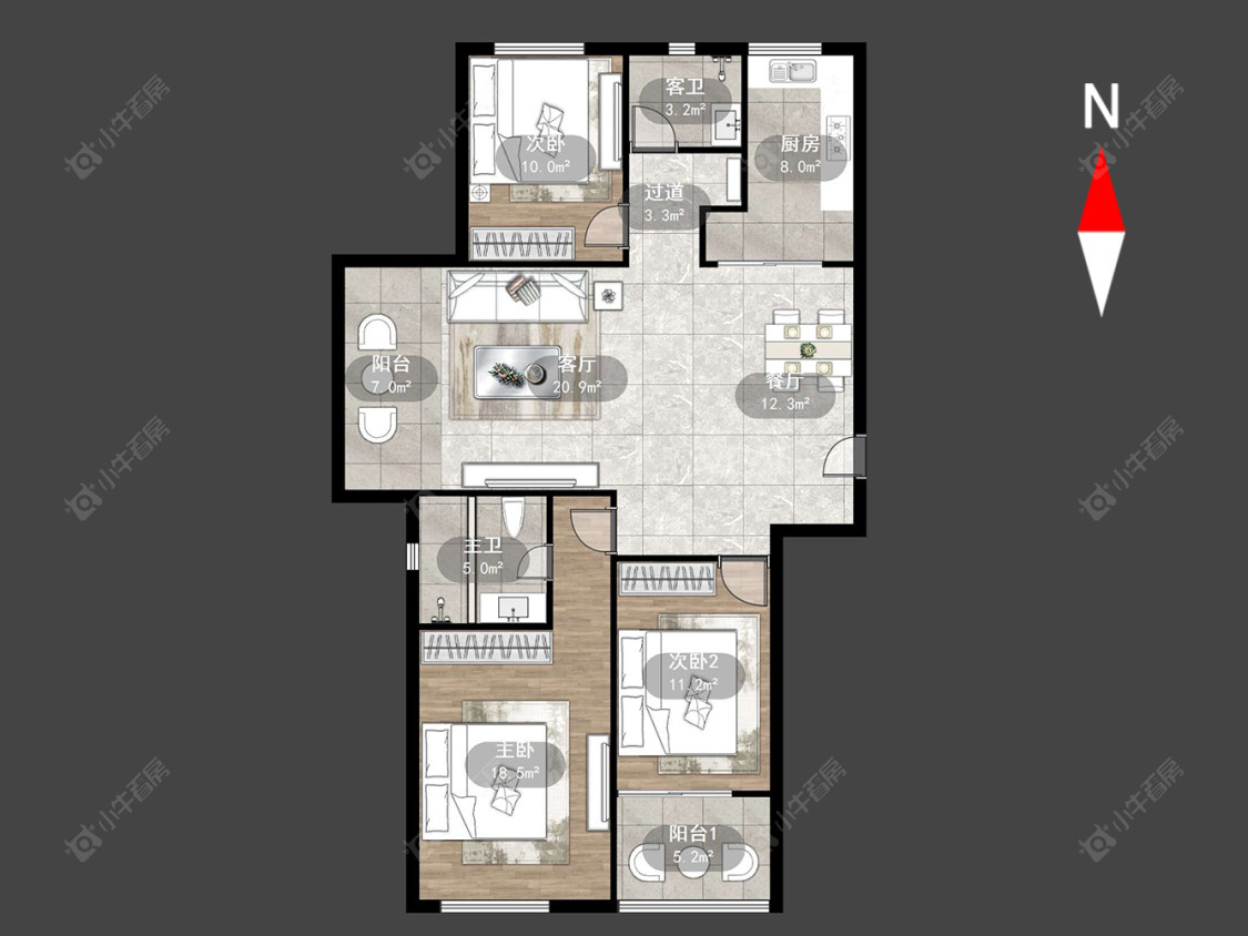 常州公园壹号四期在售二手房源户型图_小牛看房