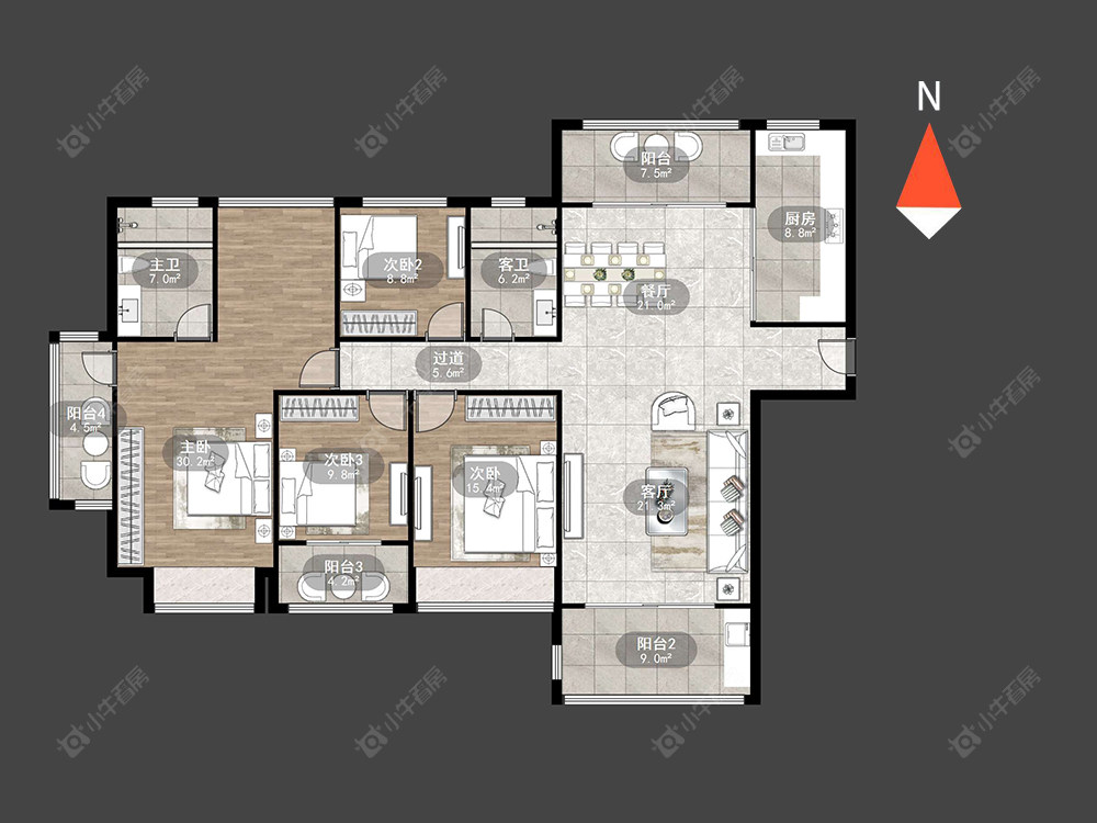 星河国际八区房源户型图 常州星河国际八区在售二手房源户型图_小牛看房