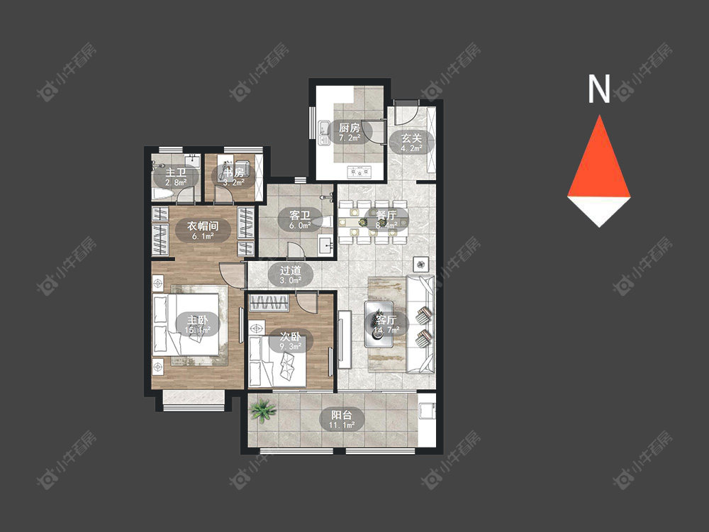 常州新城湖悦朗隽在售二手房源户型图_小牛看房