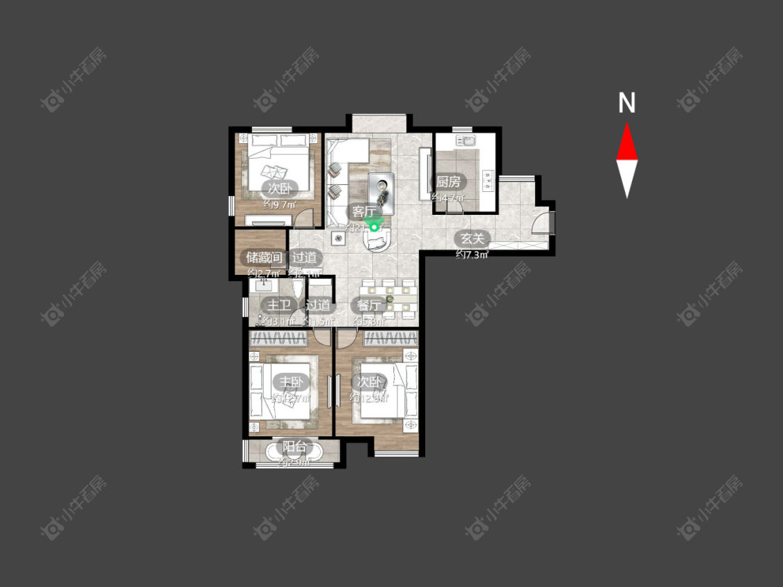 常州金色新城西区在售二手房源户型图_小牛看房