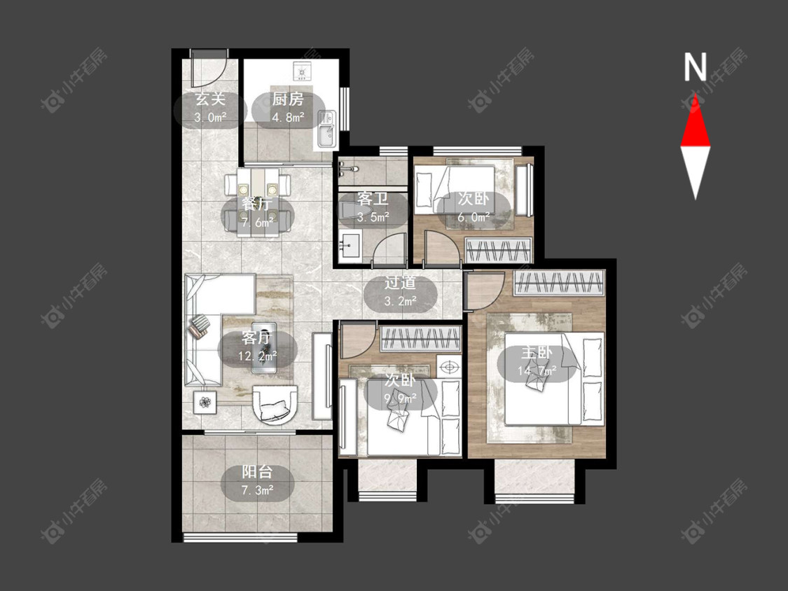 常州路劲城市印象在售二手房源户型图_小牛看房
