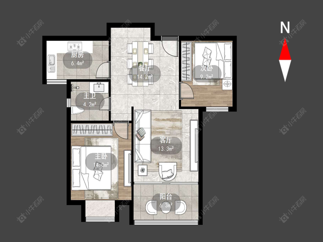 常州新城御景湾在售二手房源户型图_小牛看房