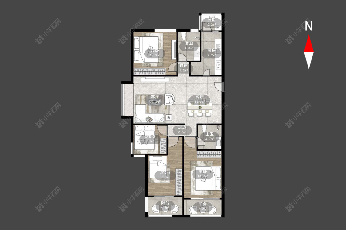 恒大御景房源户型图 常州恒大御景在售二手房源户型图_小牛看房