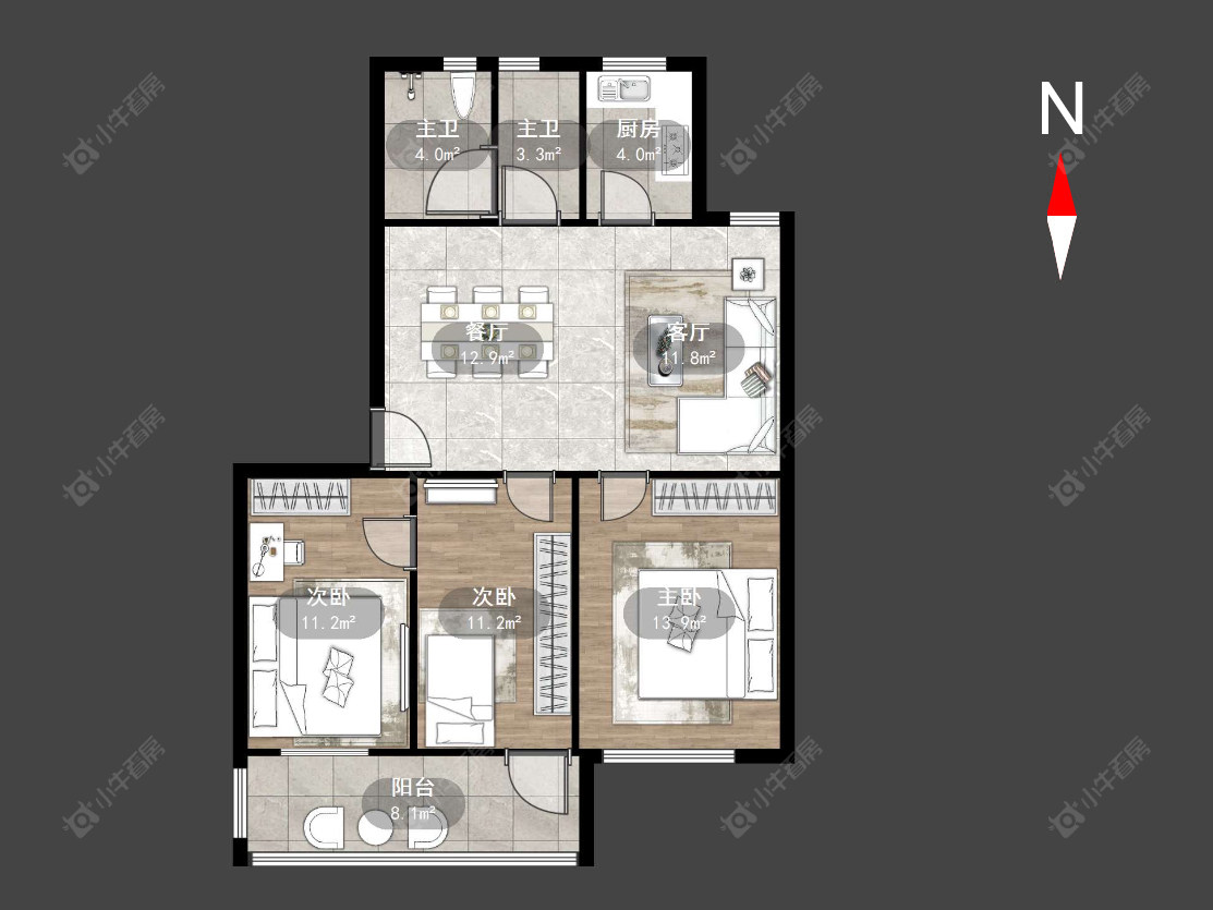 常州丽华三村在售二手房源户型图_小牛看房