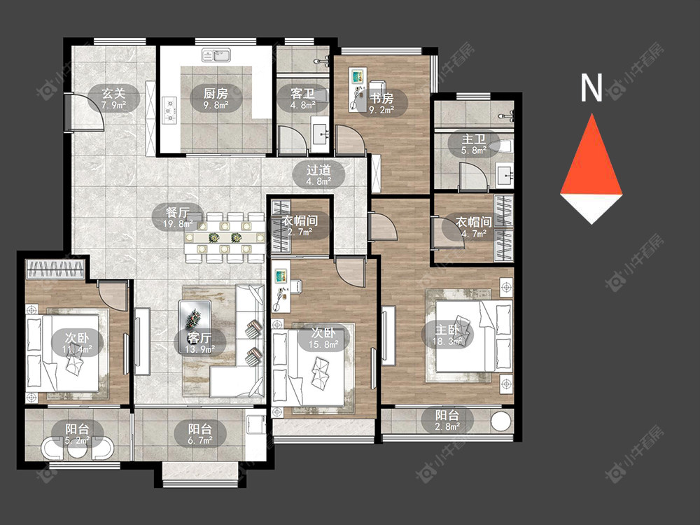 常州路劲城市印象在售二手房源户型图_小牛看房
