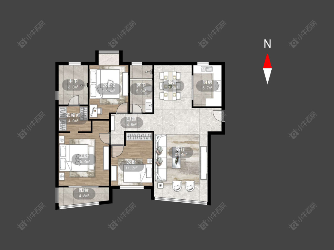 常州天安花园在售二手房源户型图_小牛看房
