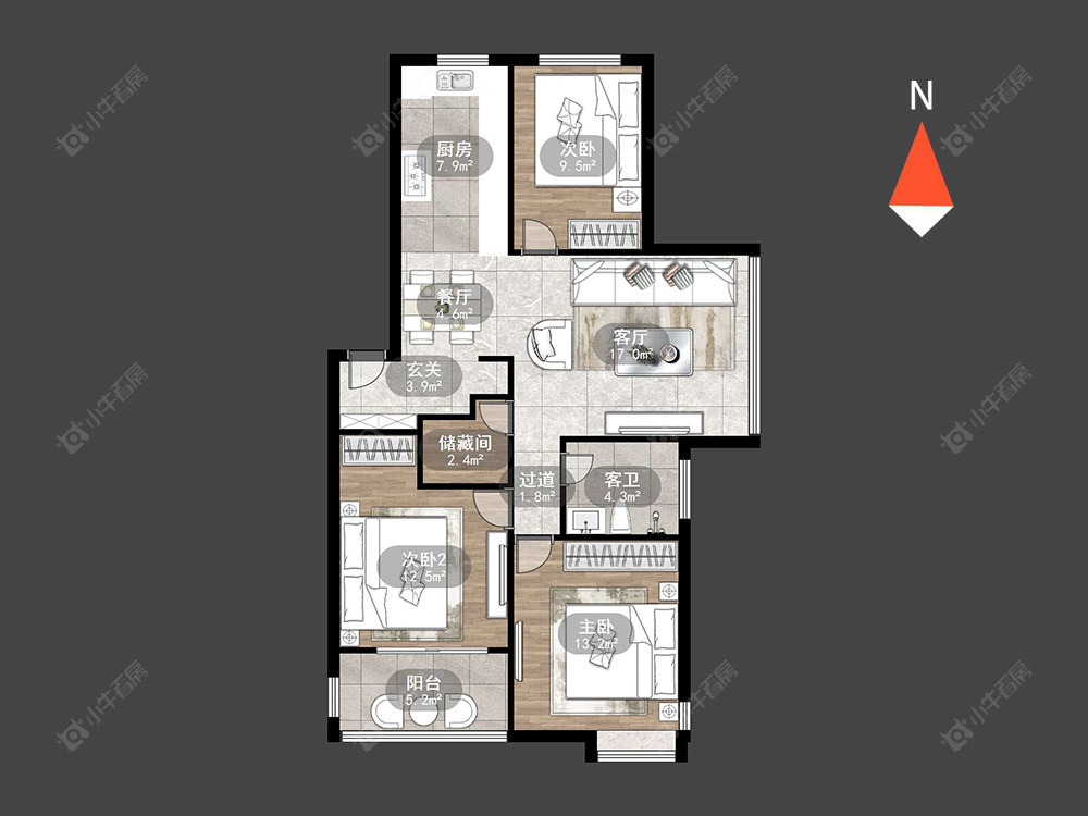 常州四季新城南苑在售二手房源户型图_小牛看房