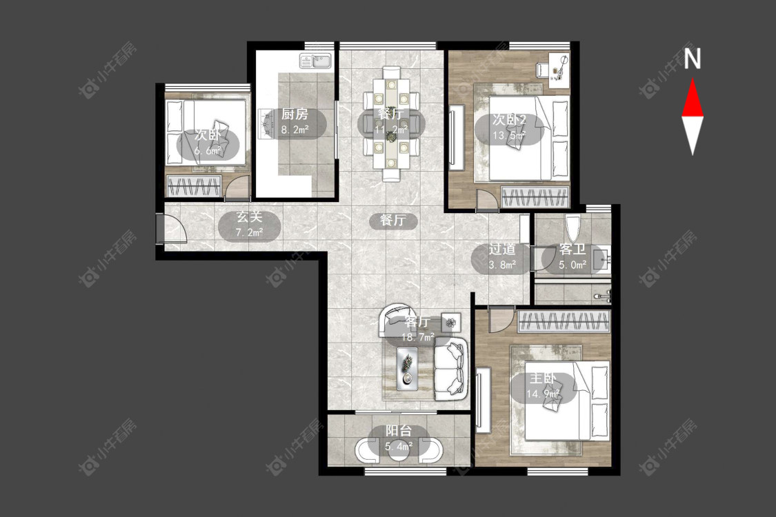 万达中央华城房源户型图 常州万达中央华城在售二手房源户型图_小牛看房