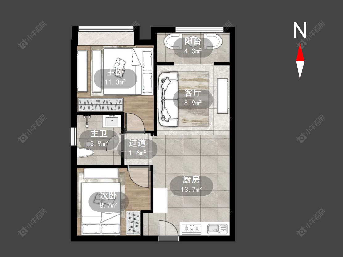 常州弘阳天下锦公寓在售二手房源户型图_小牛看房
