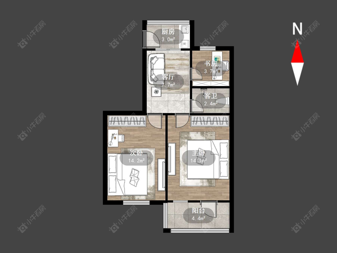 常州勤业四村北区在售二手房源户型图_小牛看房