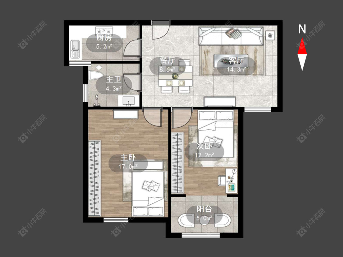 顺园八村三期房源户型图 常州顺园八村三期在售二手房源户型图_小牛看房