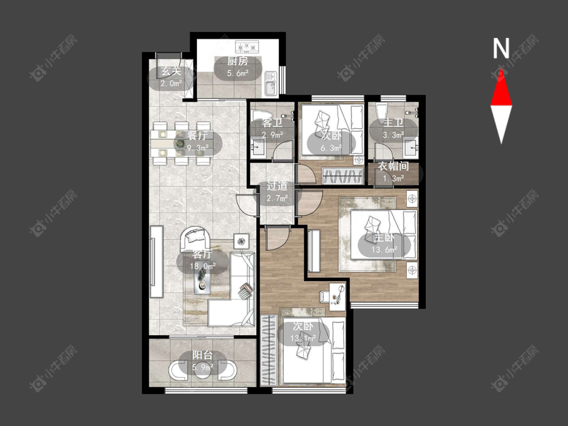 龙湖龙誉城三期房源户型图 常州龙湖龙誉城三期在售二手房源户型图_小牛看房